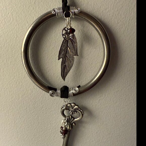 Handmade Door Dangle Charm for Home Protection *READ BELOW* Mixed Metals & Suede - Picture 7 of 8